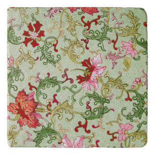 Vintage Art Nouveau Chinese Floral Chinoiserie Trivet