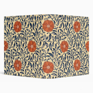 Vintage Art Nouveau Chinese Peony Floral Pattern 3 Ring Binder