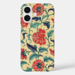 Vintage Art Nouveau Chinese Red Floral Chinoiserie iPhone 16 Case