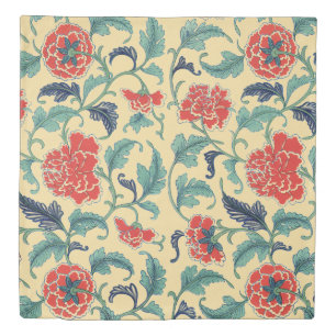 Vintage Art Nouveau Chinese Red Floral Chinoiserie Duvet Cover