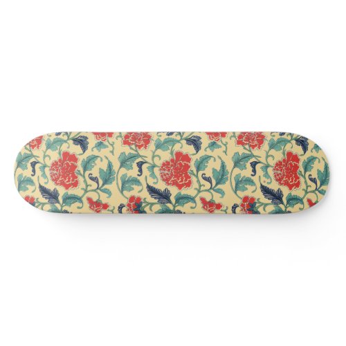 Vintage Art Nouveau Chinese Red Floral Chinoiserie Skateboard