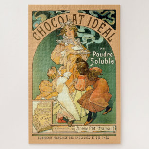 Vintage Art Nouveau Chocolate Ad by Alphonse Mucha Jigsaw Puzzle