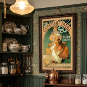 Vintage Art Nouveau Chocolate Ad by Alphonse Mucha Poster