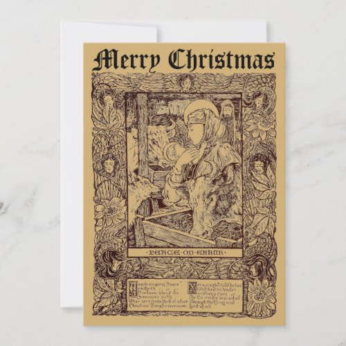 Vintage Art Nouveau Christmas Nativity 1898 Holiday Card