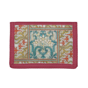 Vintage Art Nouveau Daffodil Pattern Verneuil Tri-fold Wallet