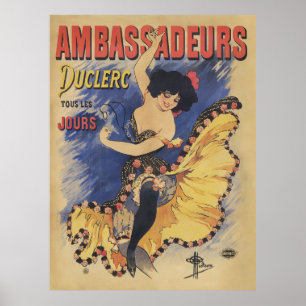 Vintage Art Nouveau Dancer French Poster