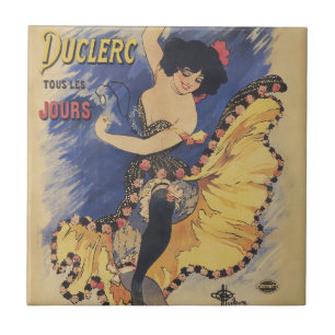 Vintage Art Nouveau Dancer French Poster Ceramic Tile