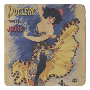 Vintage Art Nouveau Dancer French Poster Trivet