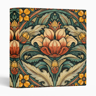 Vintage Art Nouveau Deco Majolica Floral Craftsman 3 Ring Binder