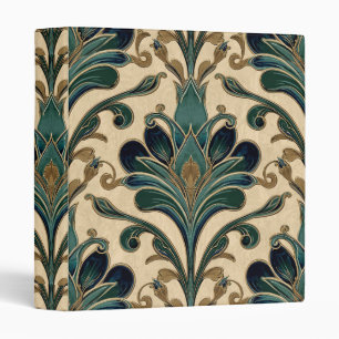 Vintage Art Nouveau Deco Majolica Floral Craftsman 3 Ring Binder