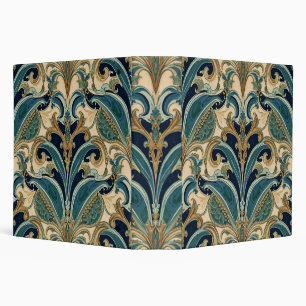 Vintage Art Nouveau Deco Majolica Floral Craftsman 3 Ring Binder