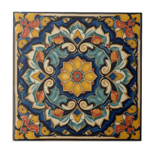 Vintage Art Nouveau Deco Majolica Floral Craftsman Ceramic Tile