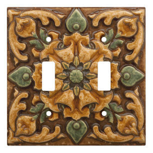 Vintage Art Nouveau Deco Majolica Floral Craftsman Light Switch Cover