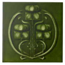 Vintage Art Nouveau Deco Majolica Floral Craftsman