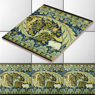 Vintage Art Nouveau Deer & Rabbits by Walter Crane Ceramic Tile
