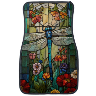 Vintage art nouveau dragonfly boho chic car floor mat
