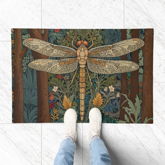 Vintage art nouveau dragonfly boho chic doormat (Indoor)