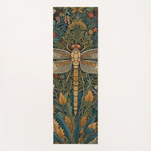 Vintage art nouveau dragonfly boho chic yoga mat