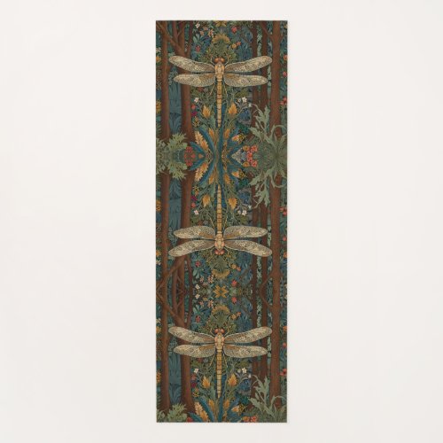 Vintage art nouveau dragonfly boho chic yoga mat