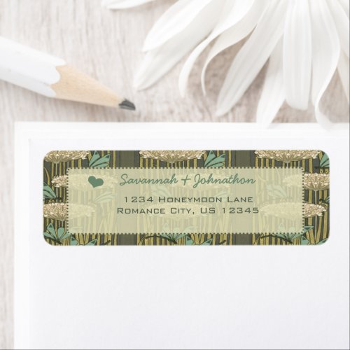 Vintage Art Nouveau Dragonfly  Return Address Label