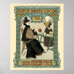 Vintage Art Nouveau Dutch Cocoa Ad Poster