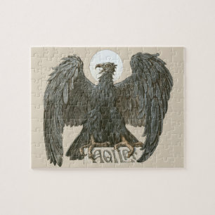 Vintage Art Nouveau Eagle, Birds of Prey Jigsaw Puzzle