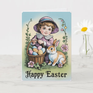 Vintage Art Nouveau Easter Card Elegant Easter