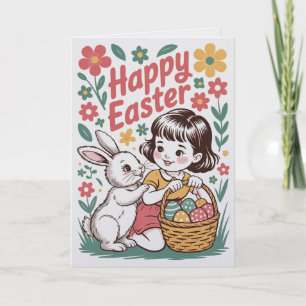 Vintage Art Nouveau Easter Card Elegant Easter