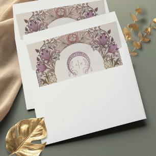 Vintage Art Nouveau Envelope Liner Monogram