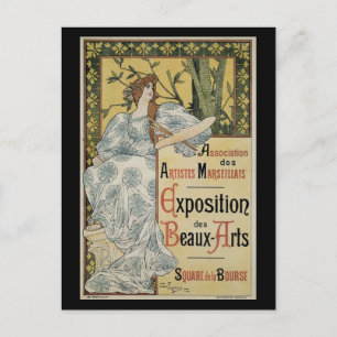 Vintage Art Nouveau, Exposition des Beaux Arts Postcard