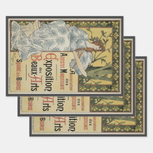 Vintage Art Nouveau, Exposition des Beaux Arts Wrapping Paper Sheets