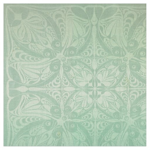 Vintage Art Nouveau Fish Pattern Fabric