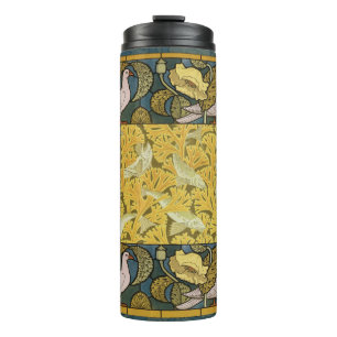 Vintage Art Nouveau Fish Pigeon Pattern Verneuil Thermal Tumbler