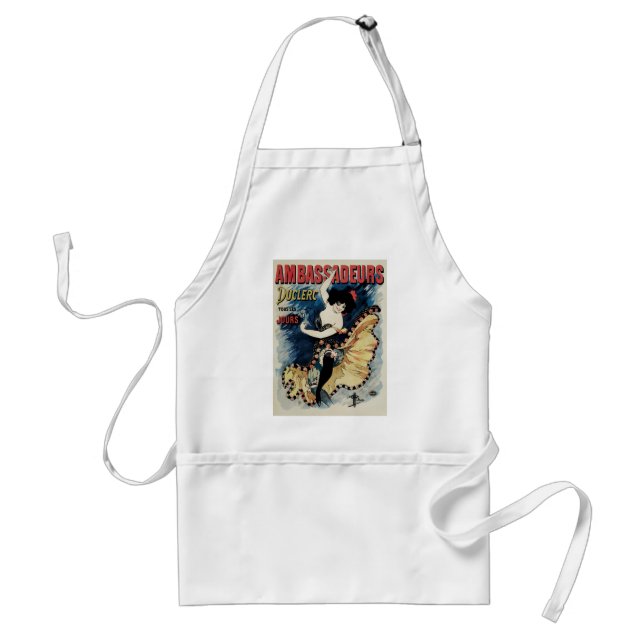 Vintage Art Nouveau Flamenco Dancer, Ambassadeurs Adult Apron (Front)