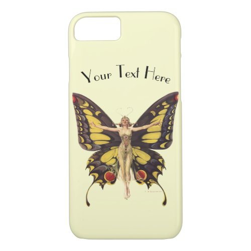 Vintage Art Nouveau Flapper With Butterfly Wings iPhone 87 Case