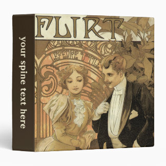 Vintage Art Nouveau Flirt Biscuits, Alphonse Mucha 3 Ring Binder