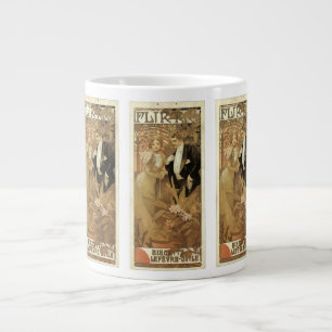 Vintage Art Nouveau Flirt Biscuits, Alphonse Mucha Giant Coffee Mug