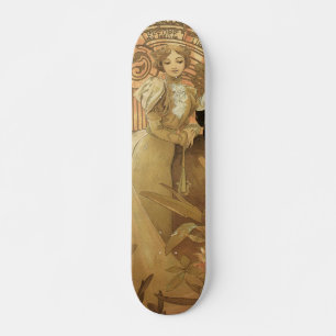 Vintage Art Nouveau Flirt Biscuits, Alphonse Mucha Skateboard Deck