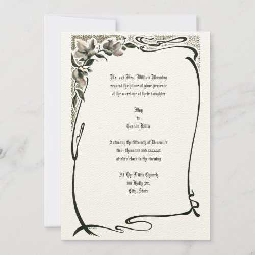 Vintage Art Nouveau Floral Border Invitation