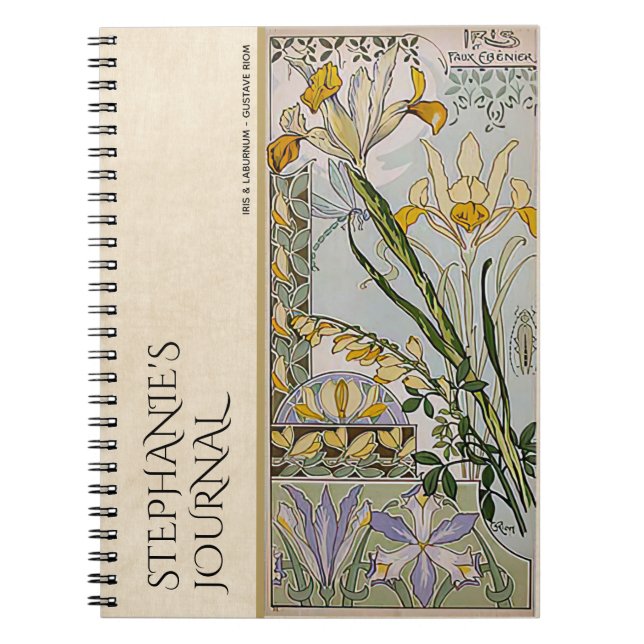Vintage Art Nouveau Floral Botanical  Journal (Front)