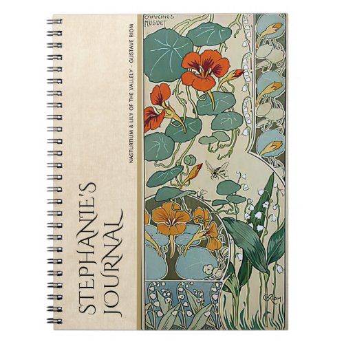 Vintage Art Nouveau Floral Botanical  Journal