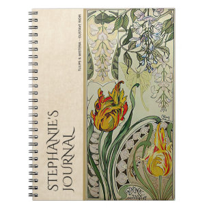 Vintage Art Nouveau Floral Botanical Notebook