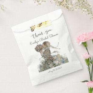 Vintage Art Nouveau Floral Bridal Shower Favor Bag