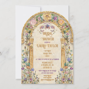 Vintage Art Nouveau Floral Bridal Shower Invitation