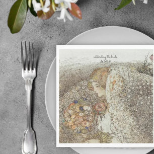 Vintage Art Nouveau Floral Bridal Shower Napkins