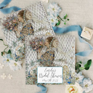 Vintage Art Nouveau Floral Bridal Shower Recipe Notebook
