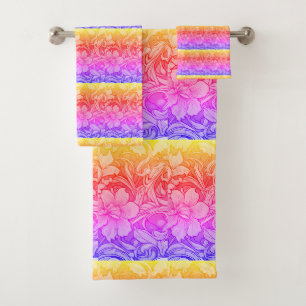 Vintage: Art Nouveau Floral Garden Bath Towel Set