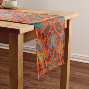 Vintage Art Nouveau Floral Garden Short Table Runner