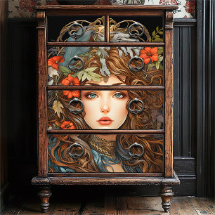 Vintage Art Nouveau Floral Goddess Victorian Boho Tissue Paper