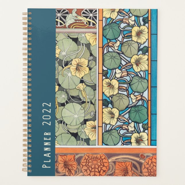Vintage Art Nouveau Floral Large Planner (Front)